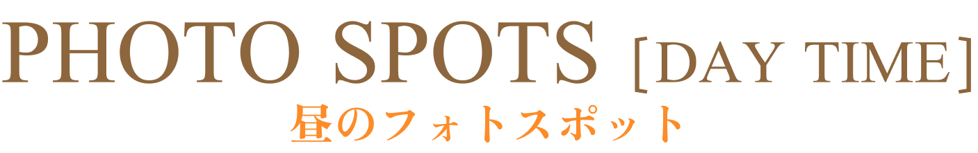 PHOTO SPOTS [DAY TIME] 昼のフォトスポット